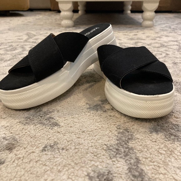 Kensie black platform sandals - 7 - Picture 2 of 5